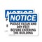 Signmission Please Clean And Dry Your Feet Before Entering, 10 in W x Rectangle, Plastic OS-2PACK-NS-P-710-L-17345 - alternate 1